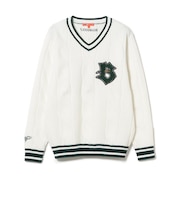 ORANGE LABEL / リブライン Vネック ニット