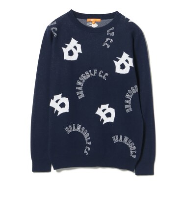 ORANGE LABEL / ロゴ総柄 プルオーバーニット