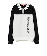 ORANGE LABEL / バイカラー ポロ襟 ニットプルオーバー