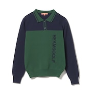 ORANGE LABEL / バイカラー ポロ襟 ニットプルオーバー