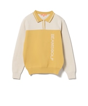 ORANGE LABEL / バイカラー ポロ襟 ニットプルオーバー