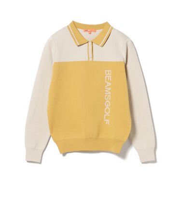 ORANGE LABEL / バイカラー ポロ襟 ニットプルオーバー