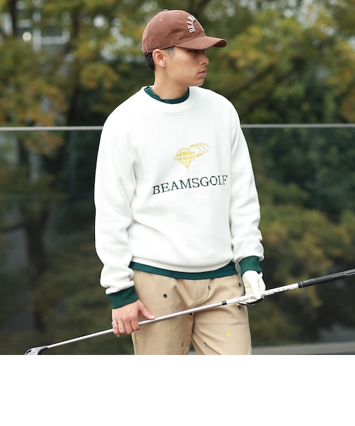 ORANGE LABEL / ジャカードロゴ バイカラーニット