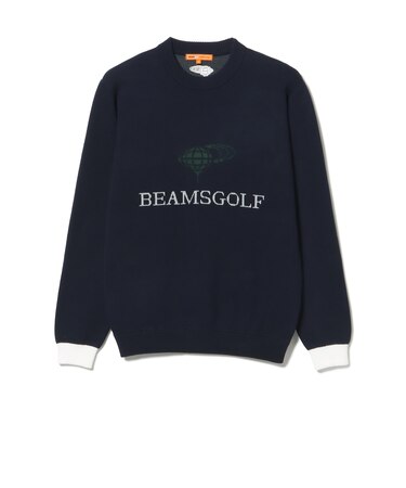 ORANGE LABEL / ジャカードロゴ バイカラーニット
