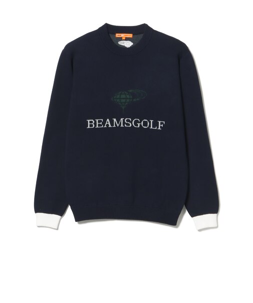 ORANGE LABEL / ジャカードロゴ バイカラーニット