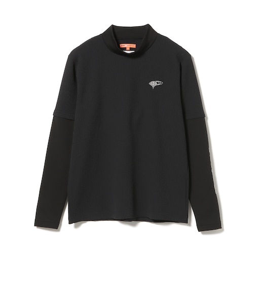 ORANGE LABEL / ワッフル切り替え ロングスリーブモックネック