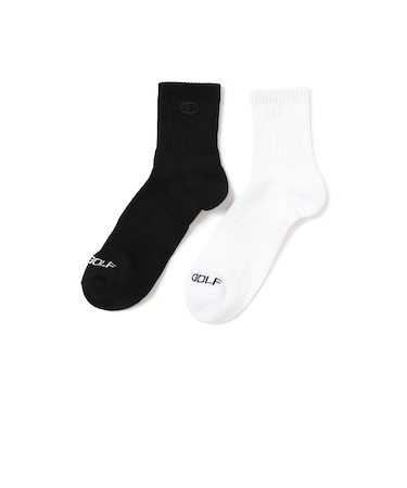 【別注】〈MEN〉Champion / クォーターレングス ソックス 2足組