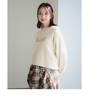 アンゴラ混 刺繍 ニット