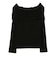 リブ ギャザー オフショルダー Tシャツ