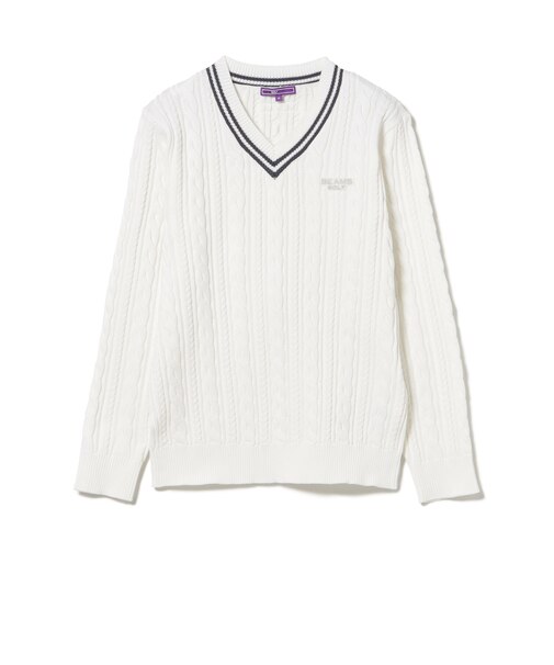 PURPLE LABEL / ケーブル編 チルデン Vネック セーター