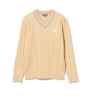 PURPLE LABEL / ケーブル編 チルデン Vネック セーター