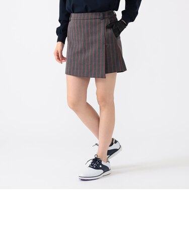 PURPLE LABEL / 裏起毛 ストライプ ラップキュロット