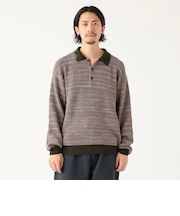 12ゲージ グラデーション ニット ポロ