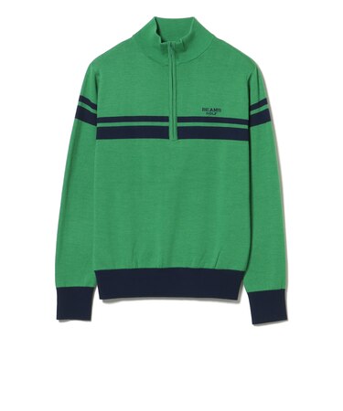 PURPLE LABEL / ハーフジップ ボーダー ニット