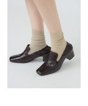 ギャザー ヒール ローファー（22.5～24.5cm）