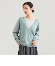 Vネックニット タンクトップ 2WAY セット