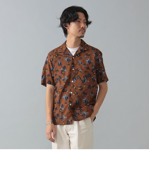 フラワープリント ショートスリーブ シャツ