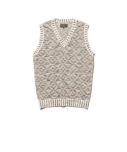 V-Neck Vest ”KASURI” Jacquard