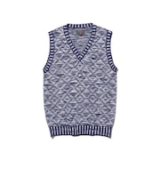 V-Neck Vest ”KASURI” Jacquard