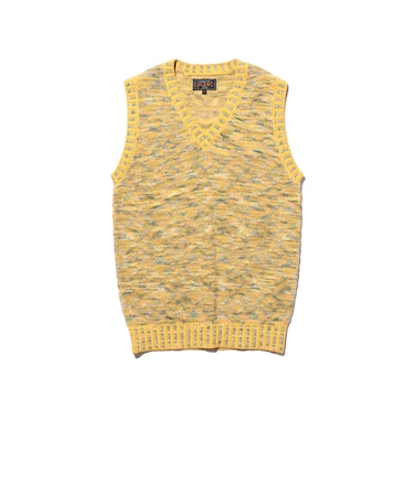 V-Neck Vest ”KASURI” Jacquard