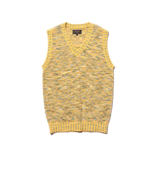 V-Neck Vest ”KASURI” Jacquard