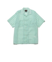 Open Collar Nylon Airy Plaid