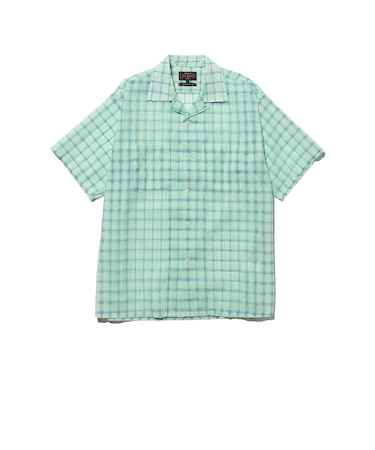 Open Collar Nylon Airy Plaid