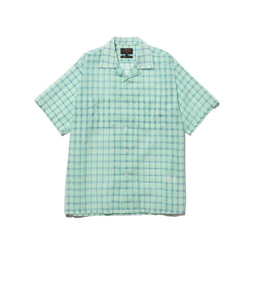 Open Collar Nylon Airy Plaid