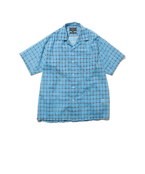 Open Collar Nylon Airy Plaid