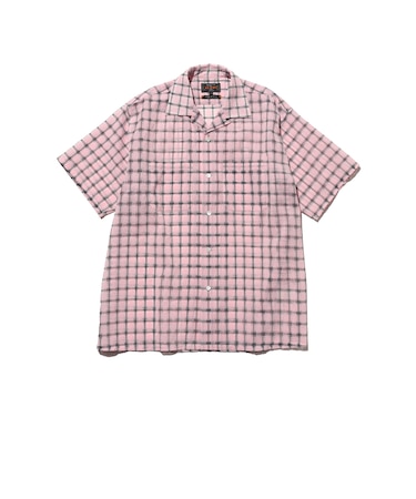 Open Collar Nylon Airy Plaid