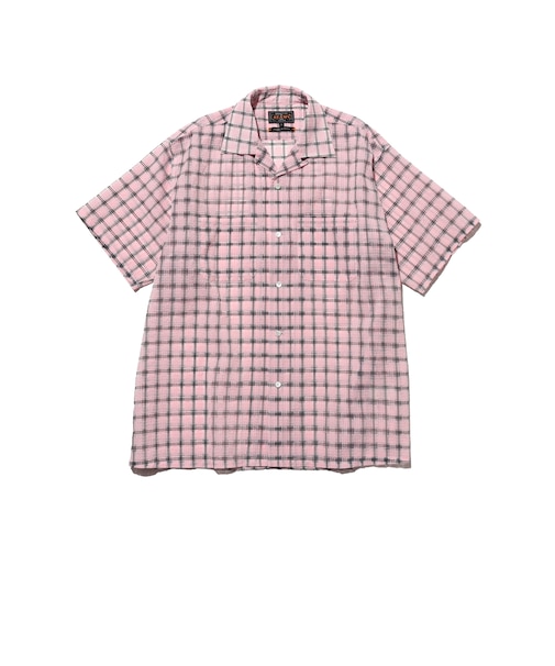 Open Collar Nylon Airy Plaid