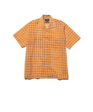 Open Collar Nylon Airy Plaid