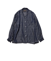 Open Collar Cupro Dot Zigzag Pattern