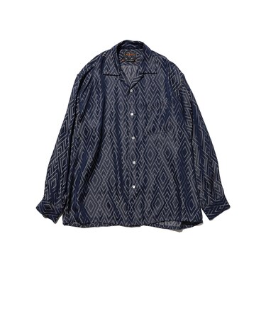 Open Collar Cupro Dot Zigzag Pattern