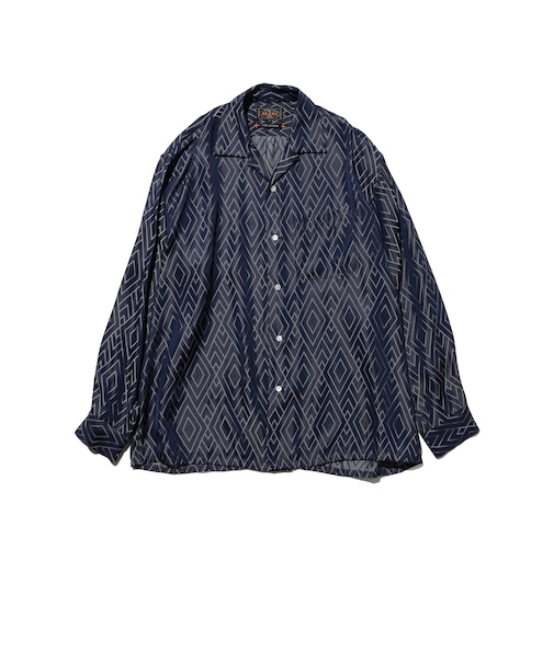 Open Collar Cupro Dot Zigzag Pattern