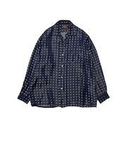 Open Collar Cupro Dot Pattern