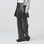 フェイクレザー プリーツ ミニ スカート