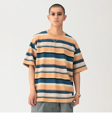 マルチ ボーダー Tシャツ 【ワイドフィット】