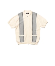Zip Knit Polo Stripe