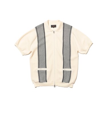 Zip Knit Polo Stripe