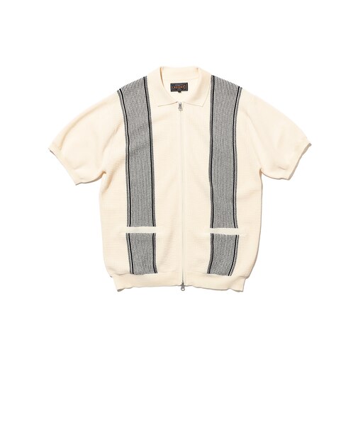 Zip Knit Polo Stripe