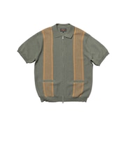 Zip Knit Polo Stripe