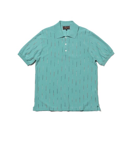 Knit Polo Kasuri Stripe