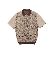 Half Zip Knit Polo Animal Jacquard