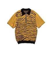 Half Zip Knit Polo Animal Jacquard