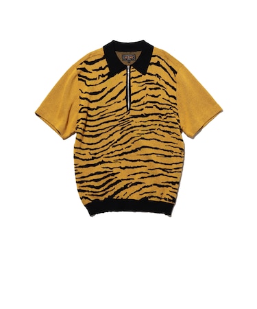 Half Zip Knit Polo Animal Jacquard