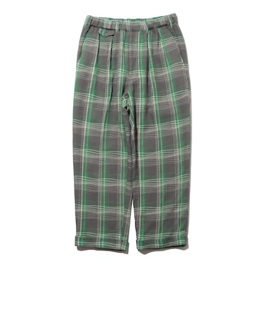 2 Pleats Relax Trousers Waffle Plaid