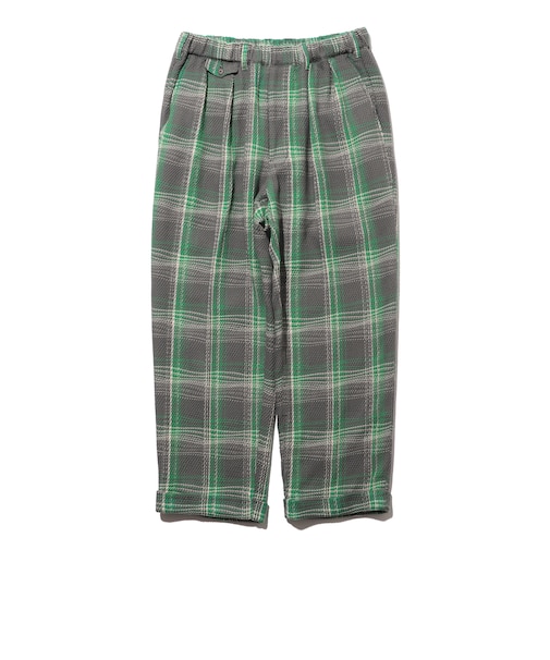 2 Pleats Relax Trousers Waffle Plaid