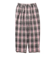 2 Pleats Relax Trousers Waffle Plaid