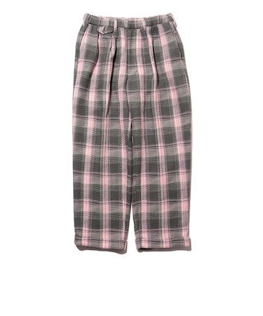 2 Pleats Relax Trousers Waffle Plaid